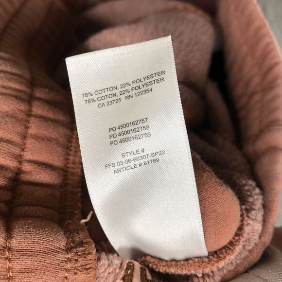 TNA Cozy Fleece Boyfriend Sweat Shorts Womens M Tan Brown High Rise Cutoff - Picture 7 of 8